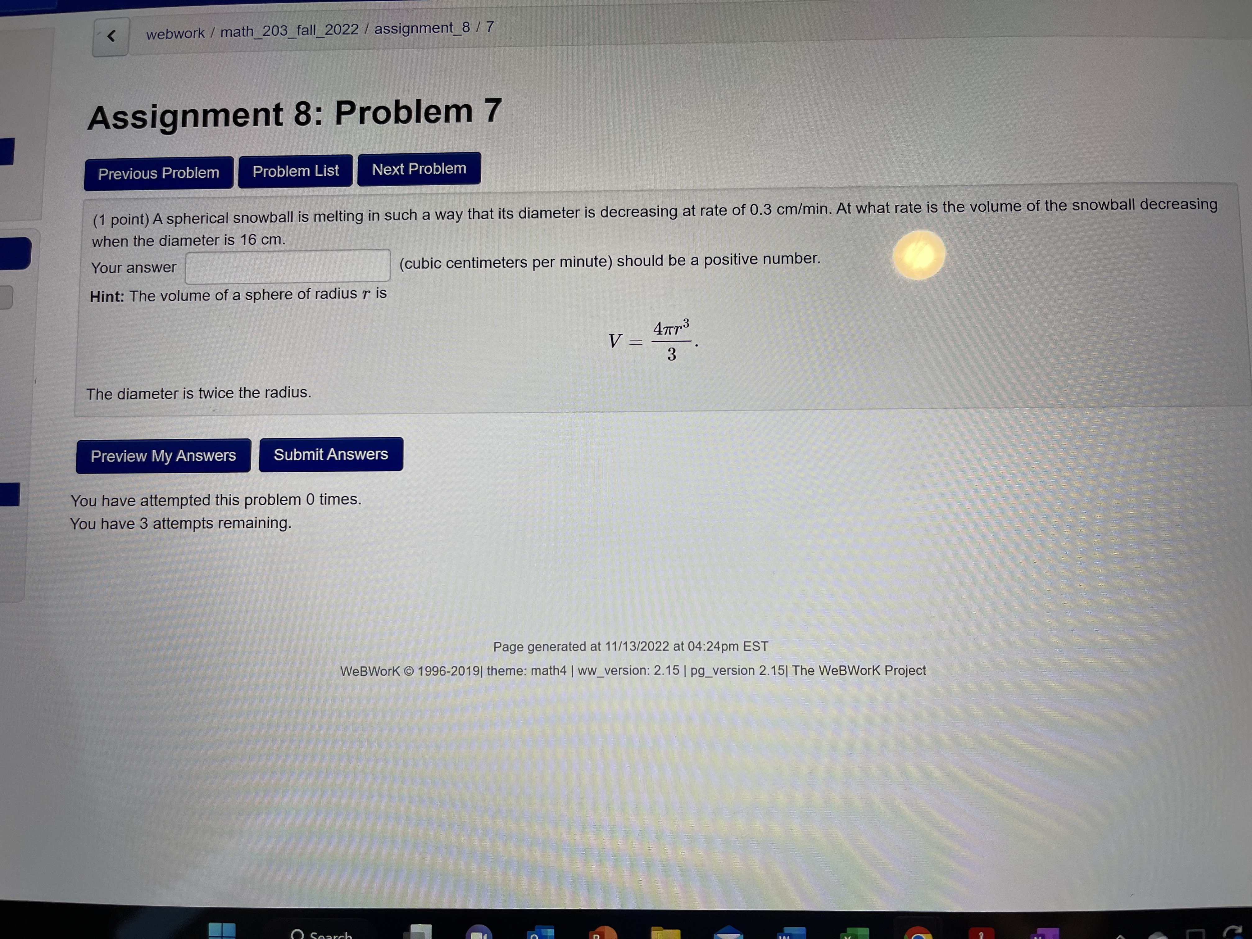 enclosed by the ripple increasing when the radius is 4 feet? The