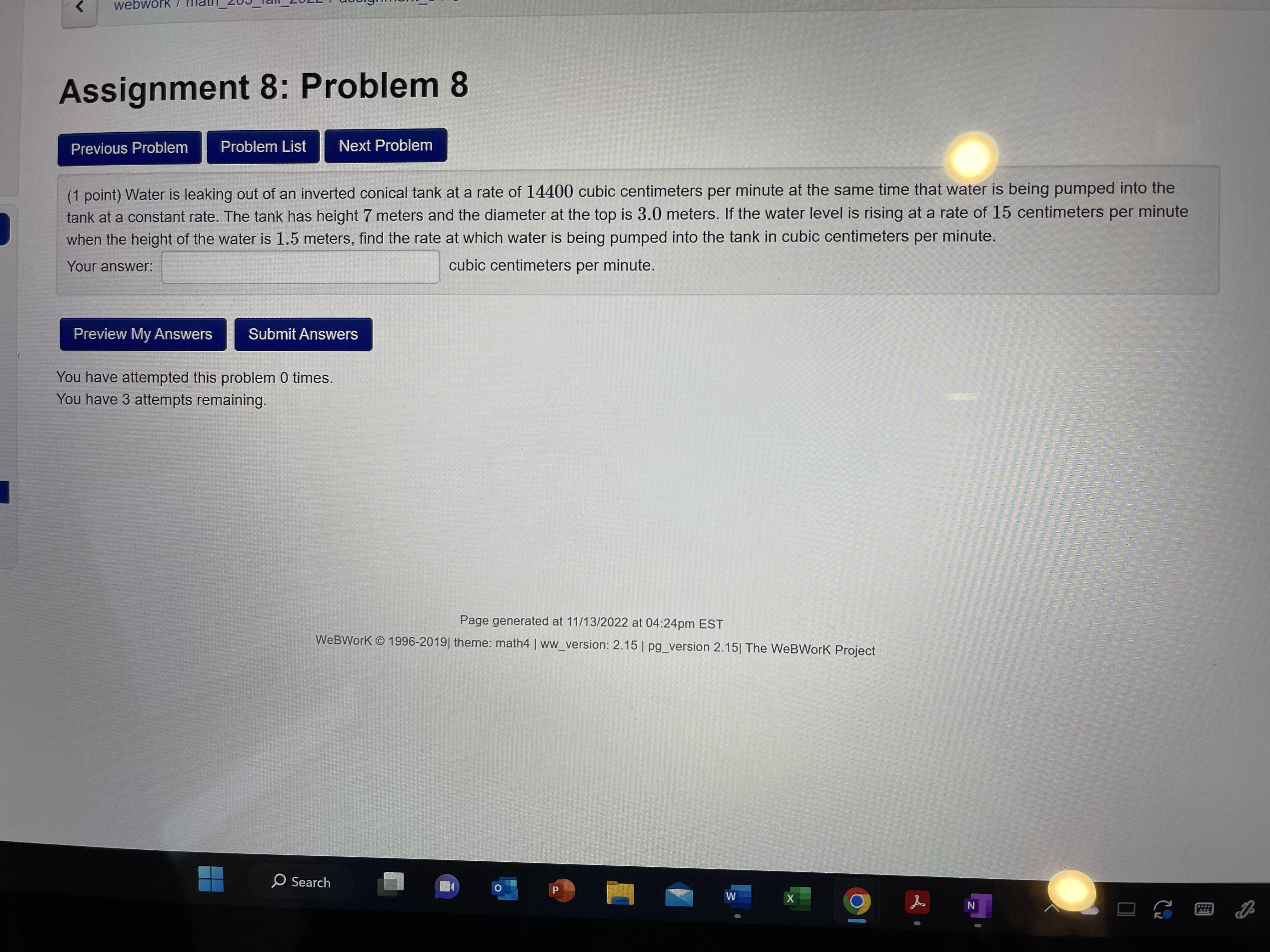 the area enclosed by the ripple increasing at the end of 9