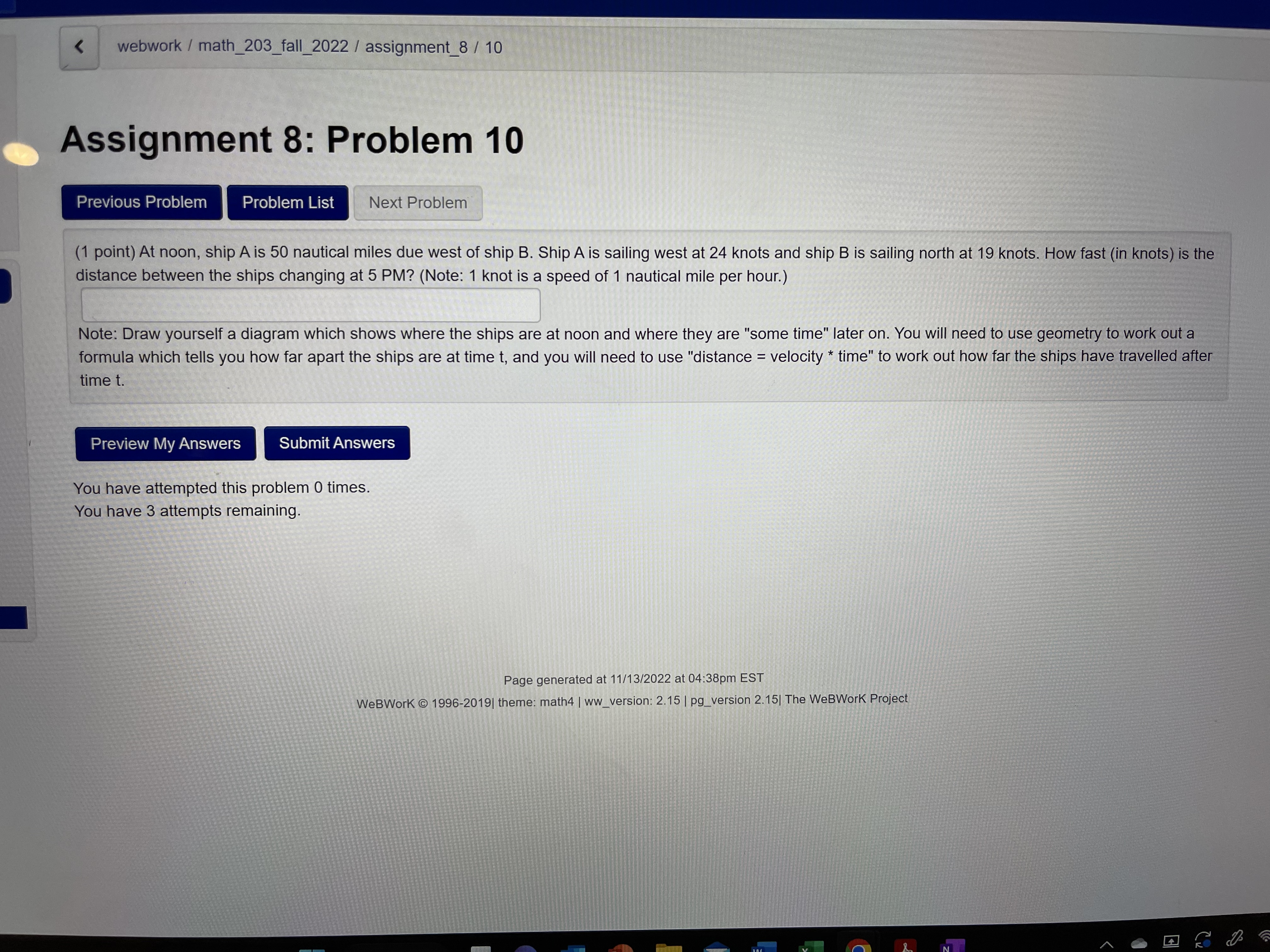 earn partial credit on this problem. Preview My Answers Submit Answers You