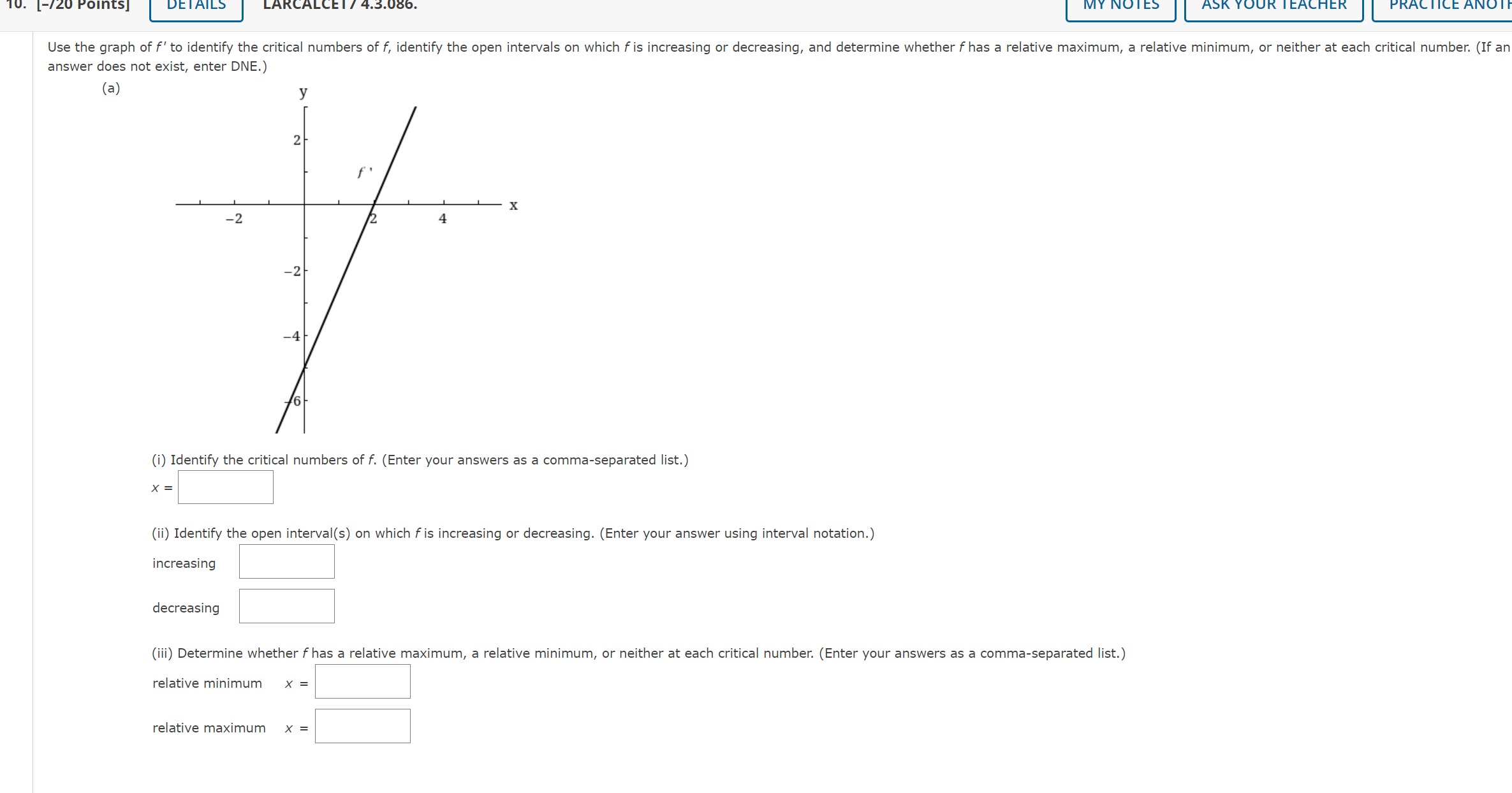  [-/20 Points] DETAILS 86. MY NOTES ASK YOUR TEACHER PRACTICE ANOT