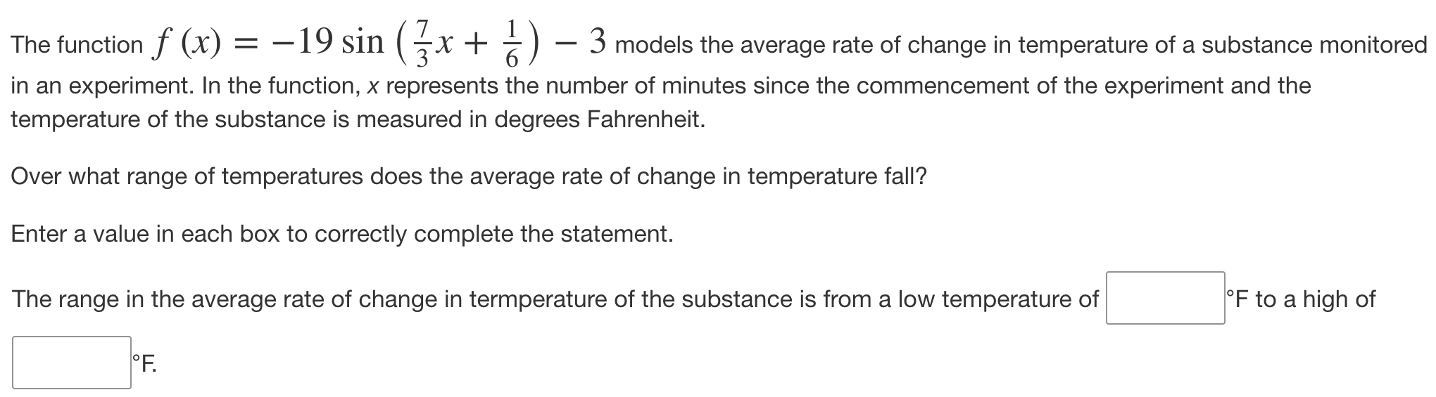 3 models the average rate of change in temperature of a substance
