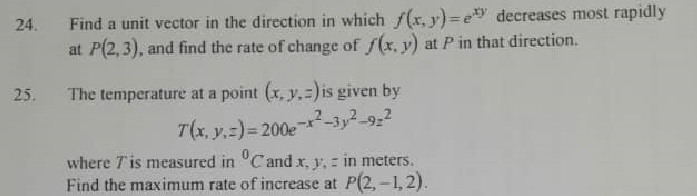  24. Find a unit vector in the direction in which /(x.