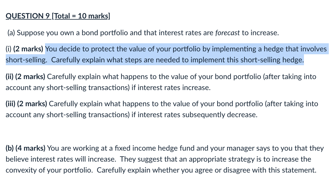 Could you help me to solve this question? QUESTION 9 [Total =