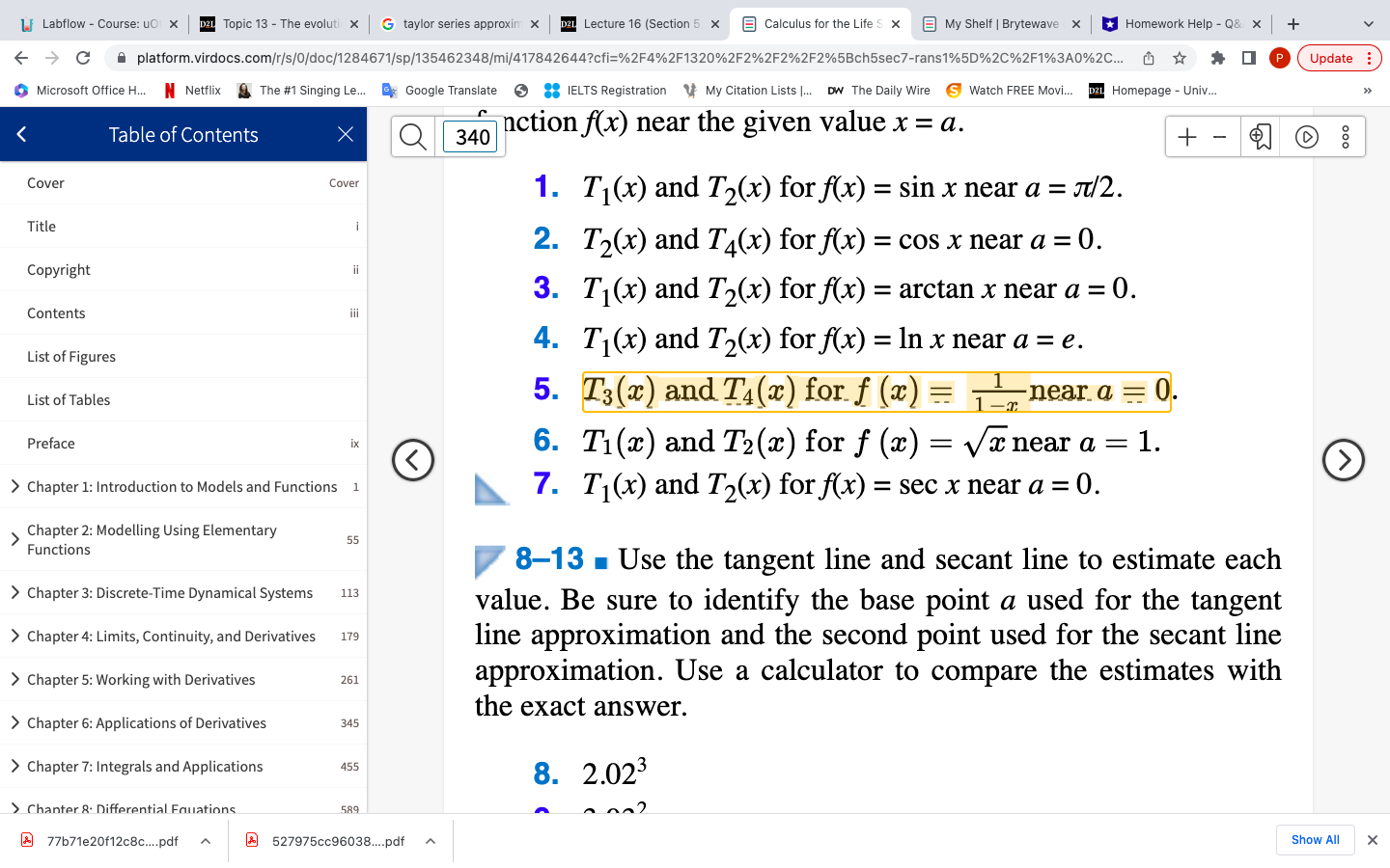 evolutix G taylor series approxim x D21 Lecture 16 (Section 5 x