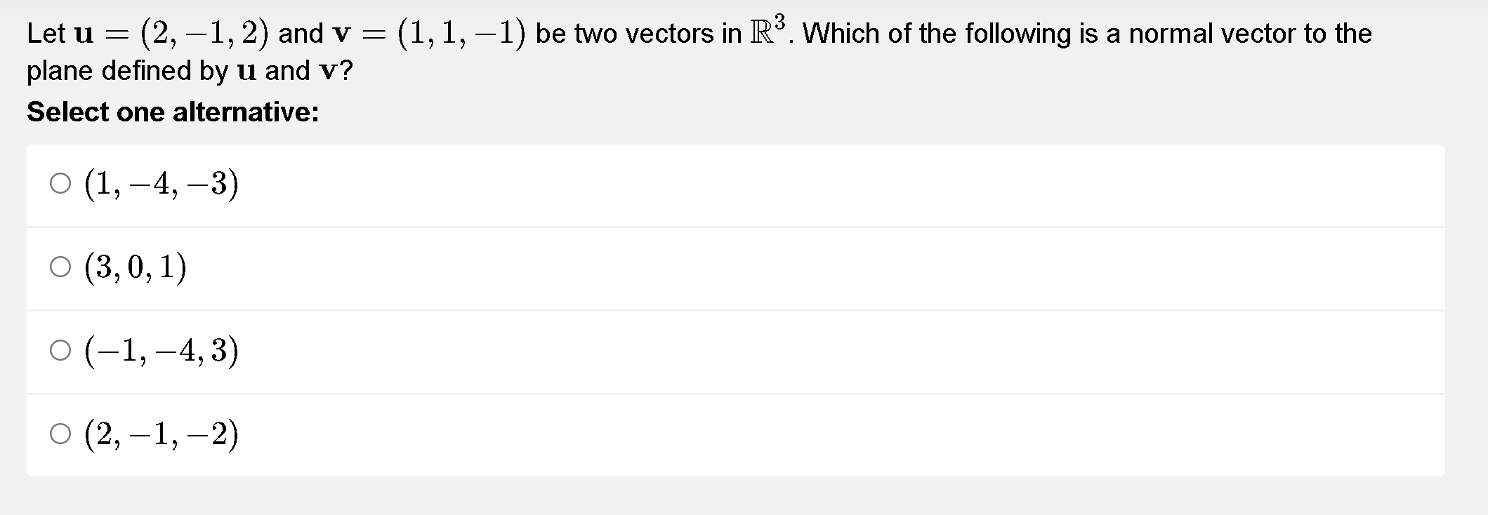  Let u : (2, 1, 2) and V : (1,1,1) be
