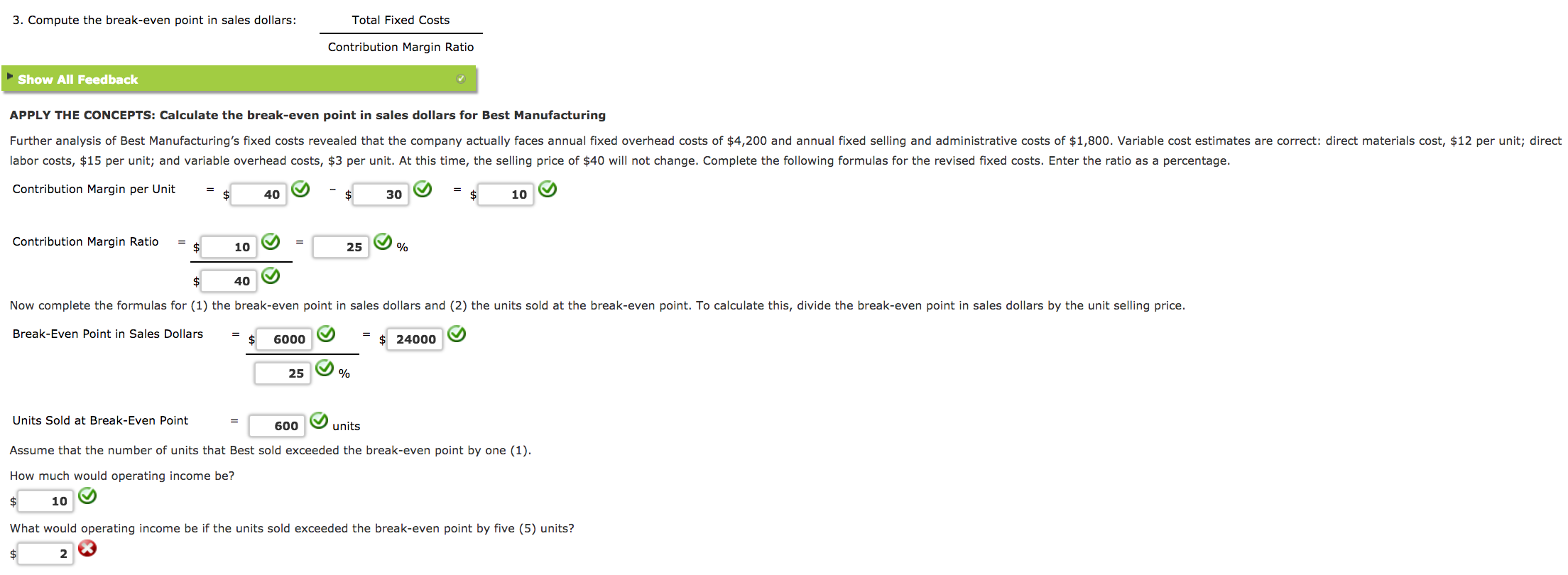 of the accounting team for Best Manufacturing. The company has only one