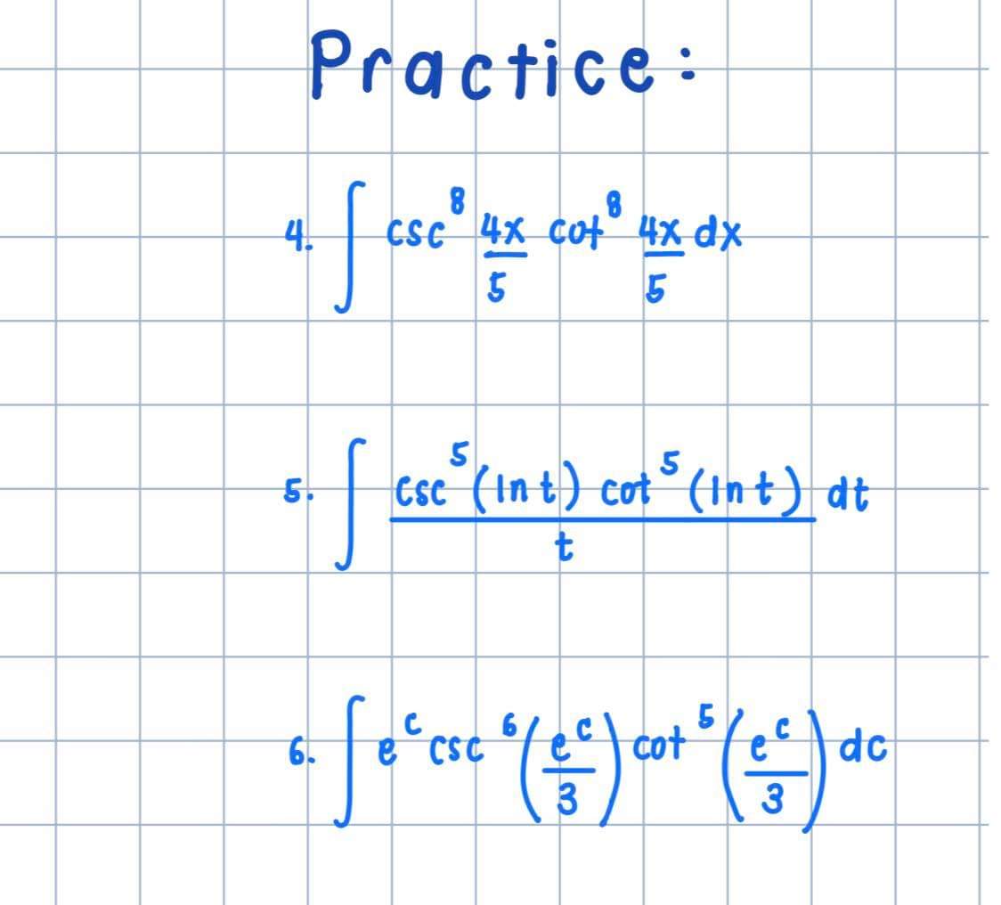ese ( Int ) cot ( Int ) dt t 6. &
