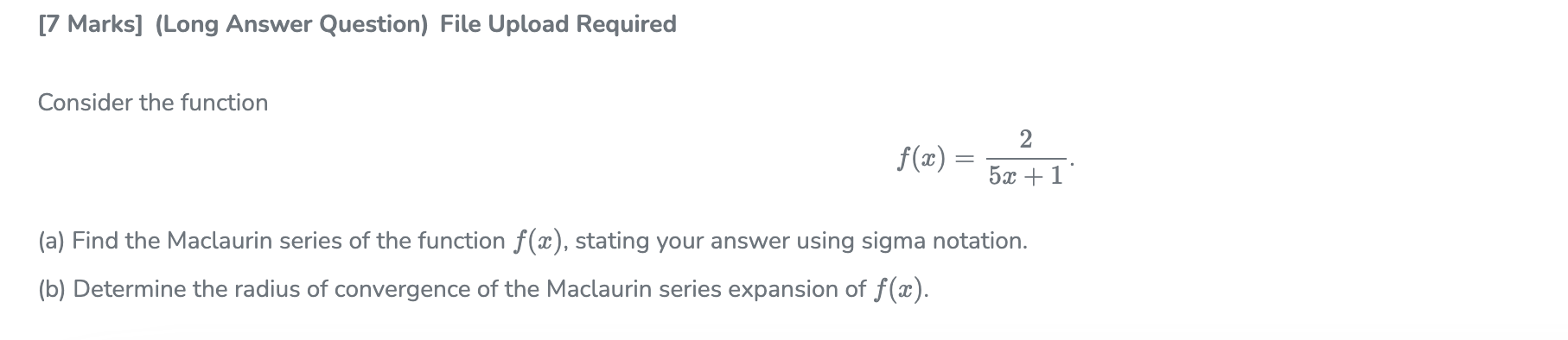 2 5.1:+1' f(=) = (a) Find the MacLaurin series of the function