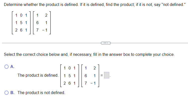 box to complete your choice. O A. The expression 6A + 5B