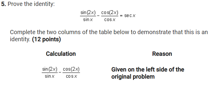 differ by 7% Rewrite this 12 problem as the cosine of either