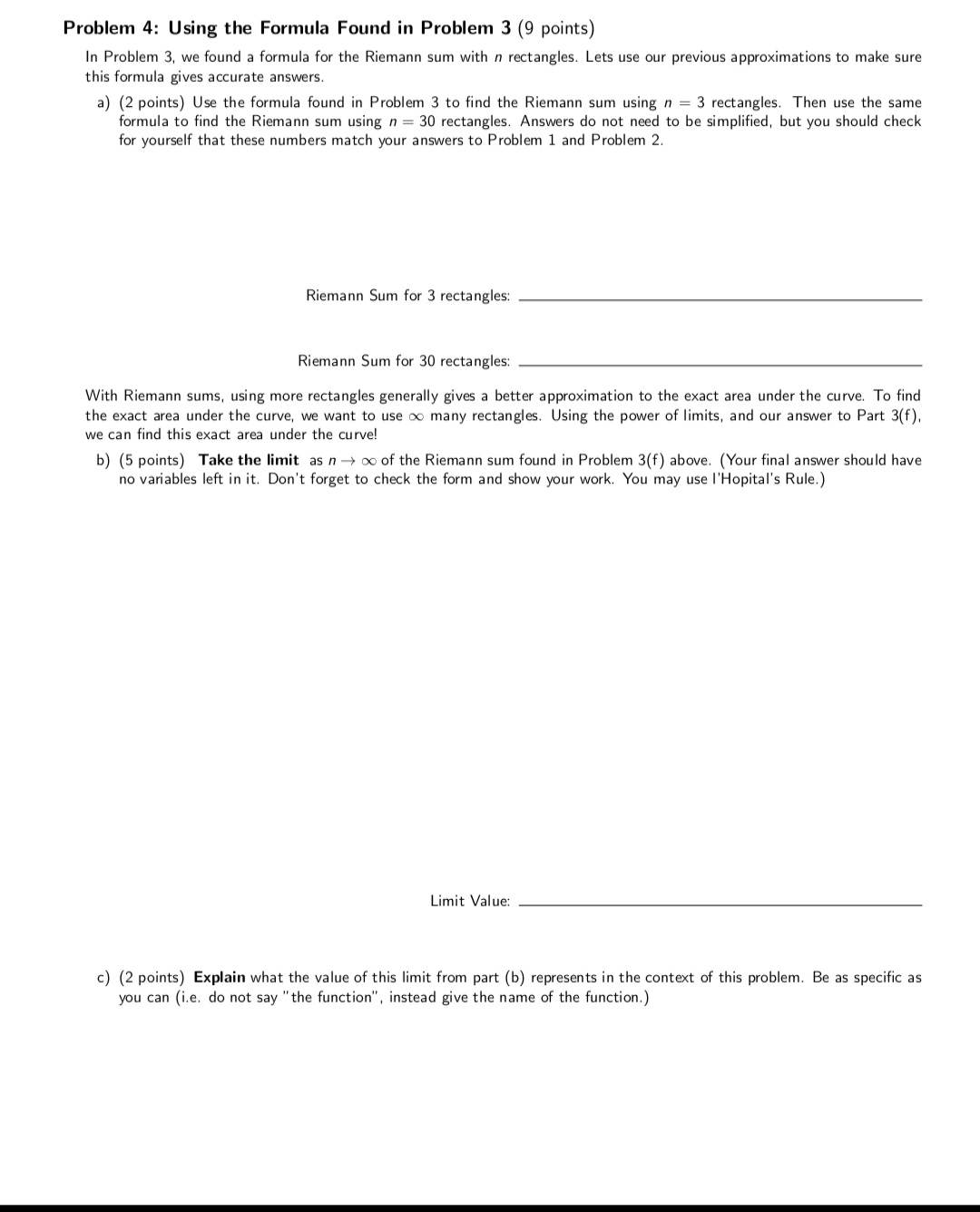 Variable Number of Rectangles {13 points) If you want to evaluate many