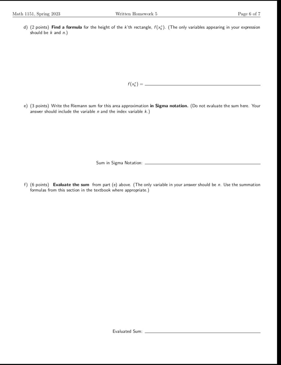 the same as abOve. but the final answer will have the n