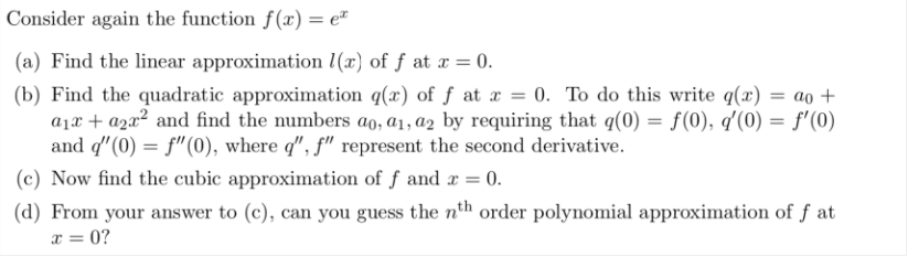 linear approximation Hit] of f at :r = I]. (b) Find the