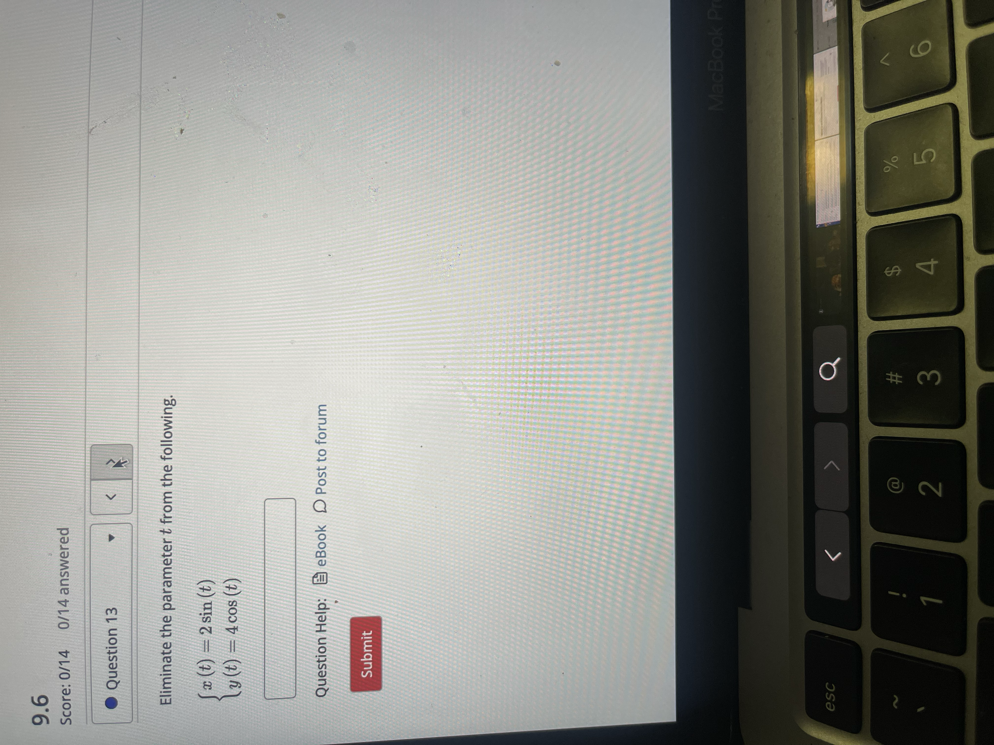 parameter t from the following. Jac (t) = sin (t) + 4