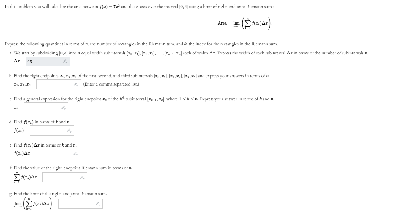 In this problem you will calculate the area between f(x) =