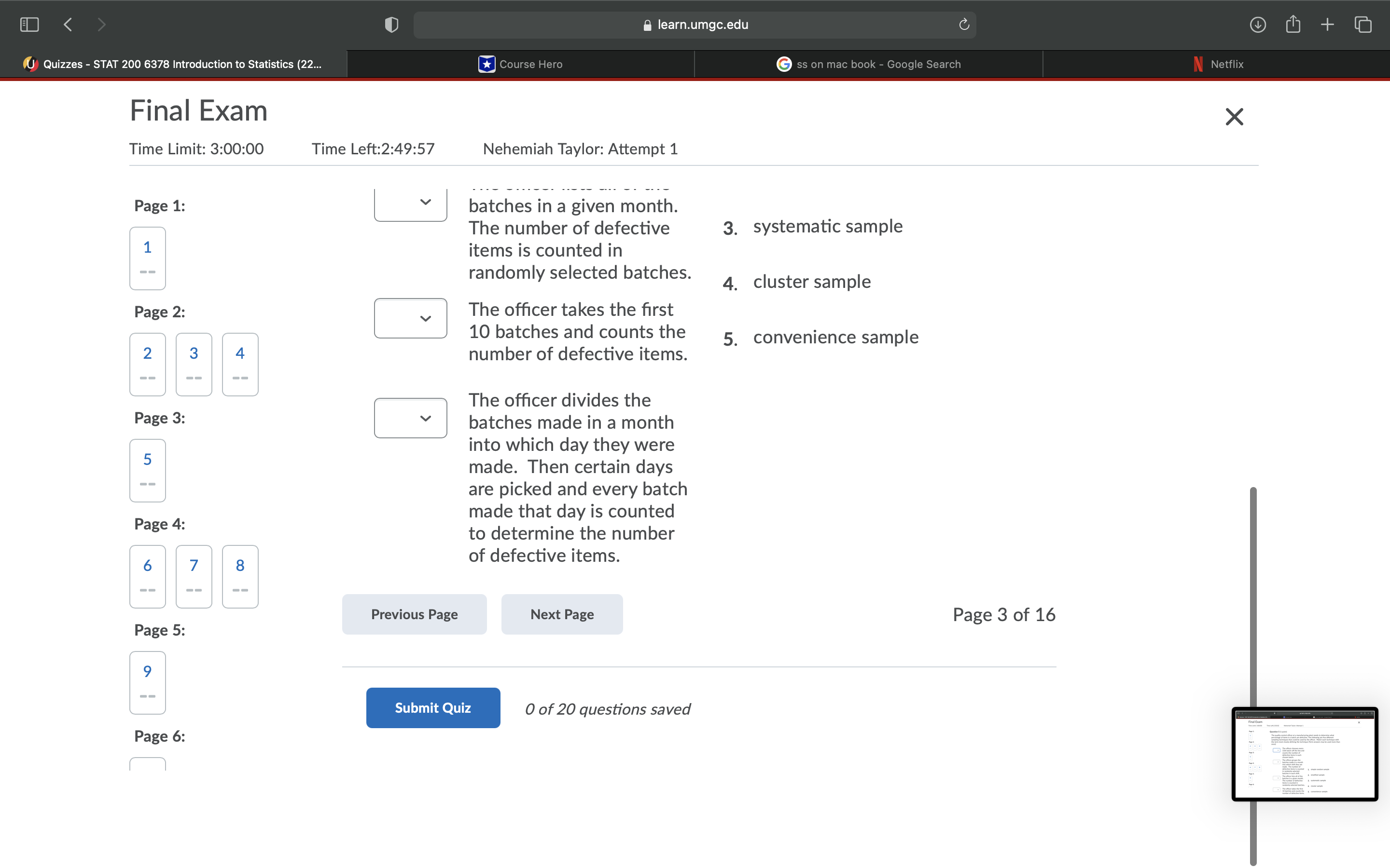 (22... Final Exam Time Limit: 3:00:00 Time Left:2:50:02 Page 1: 1 Page
