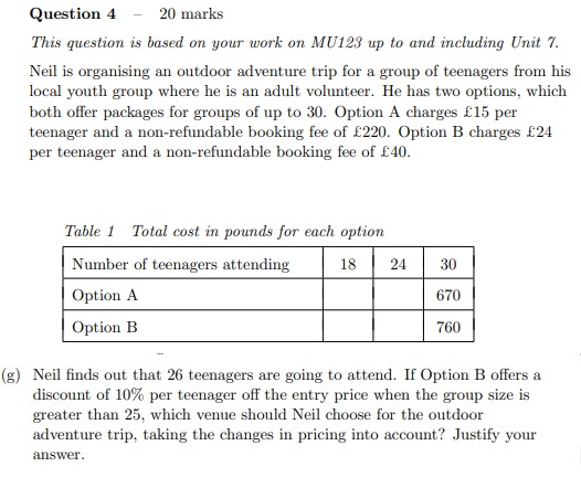 on MU123 up to and including Unit 7. Neil is organising an