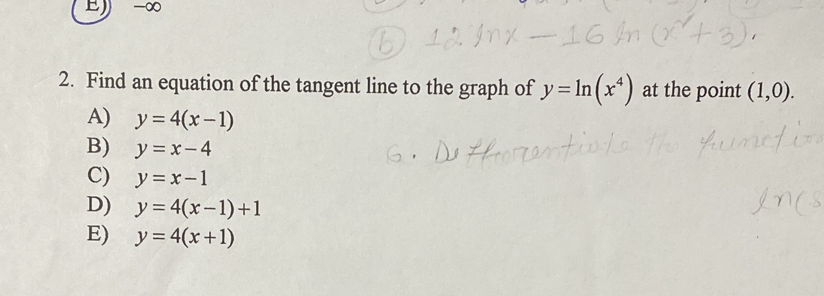 E)) -OO 6 12. Inx - 16 m ( x( +