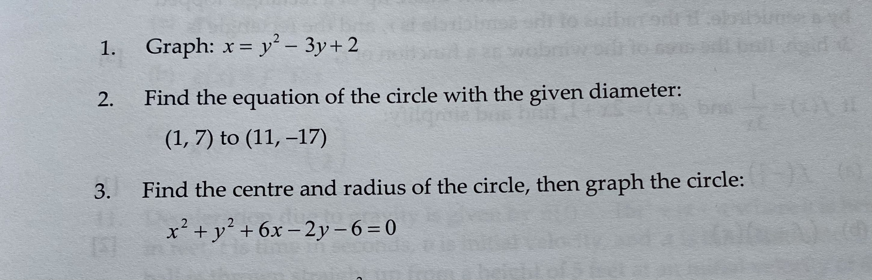 equation of the circle with the given diameter: (1, 7) to (11,