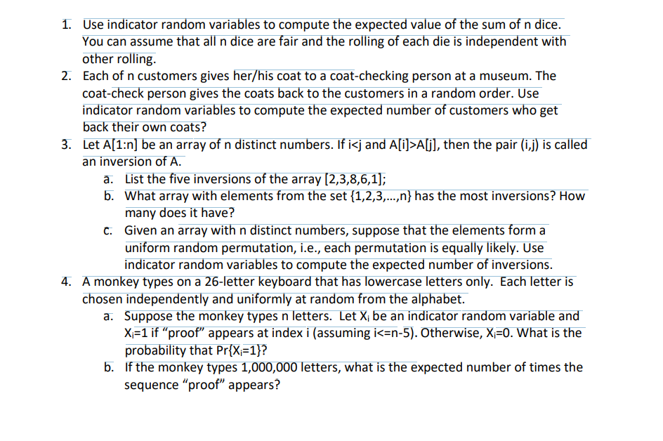 the sum of n dice. You can assume that all n dice