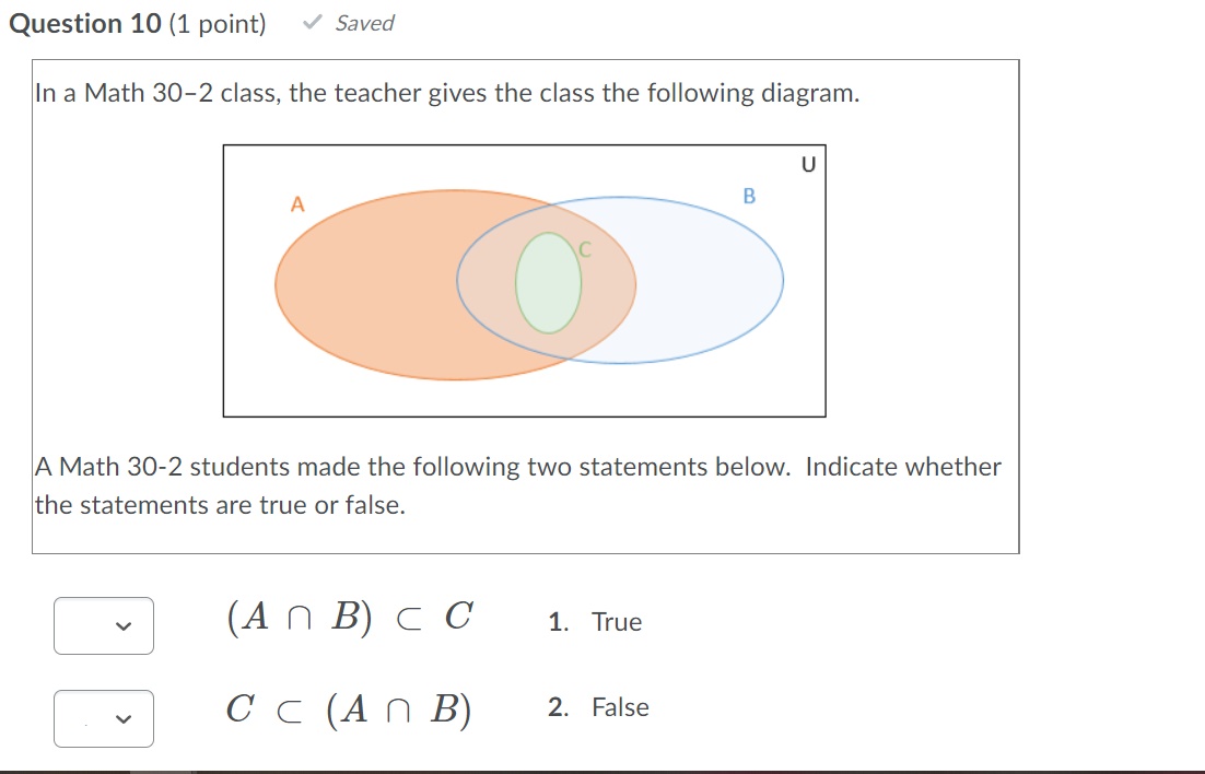 a Math 30-2 class, the teacher gives the class the following diagram.