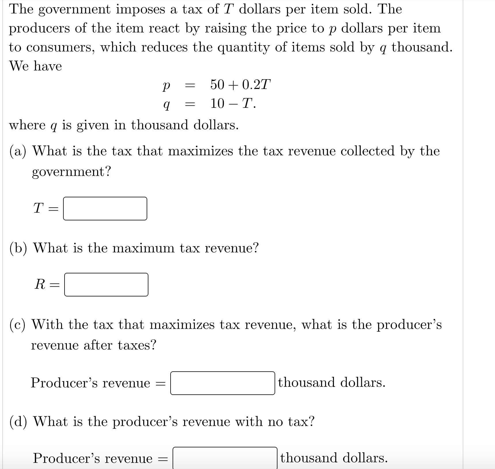 View Policies Current Attempt in Progress The demand equation for a quantity