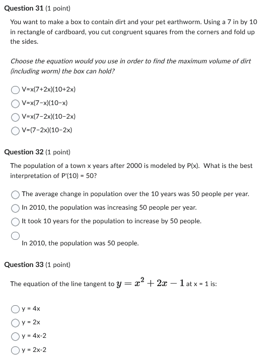  Grade 12 calculus. Multiple choice. Please include rough notes (doesn't have
