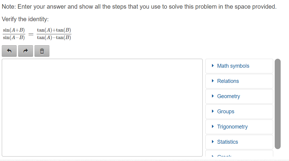 Note: Enter your answer and show all the steps that you