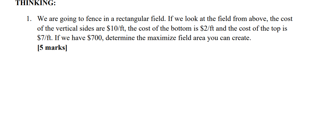 If we look at the field from above, the cost of the