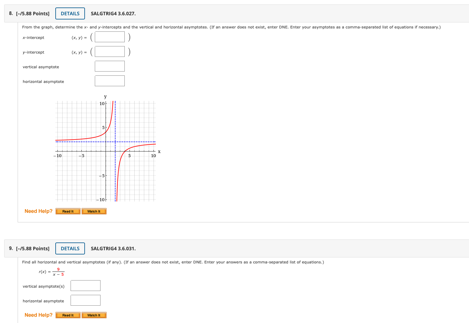 function near its vertical asymptote, based on Tables 1 and 2. r(x