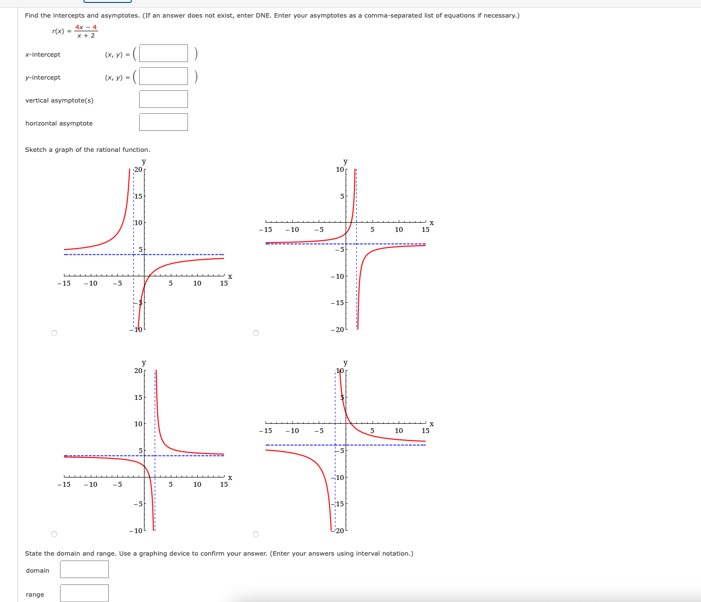 6+. (c) Determine the horizontal asymptote, based on Tables 3 and 4.