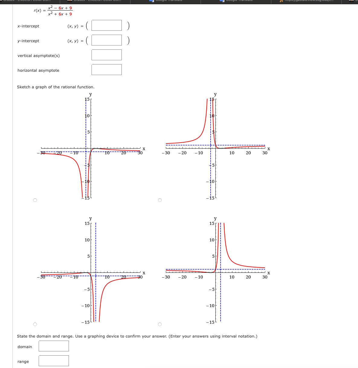 3.6.011. A rational function is given. r(x) = - 3x - 10