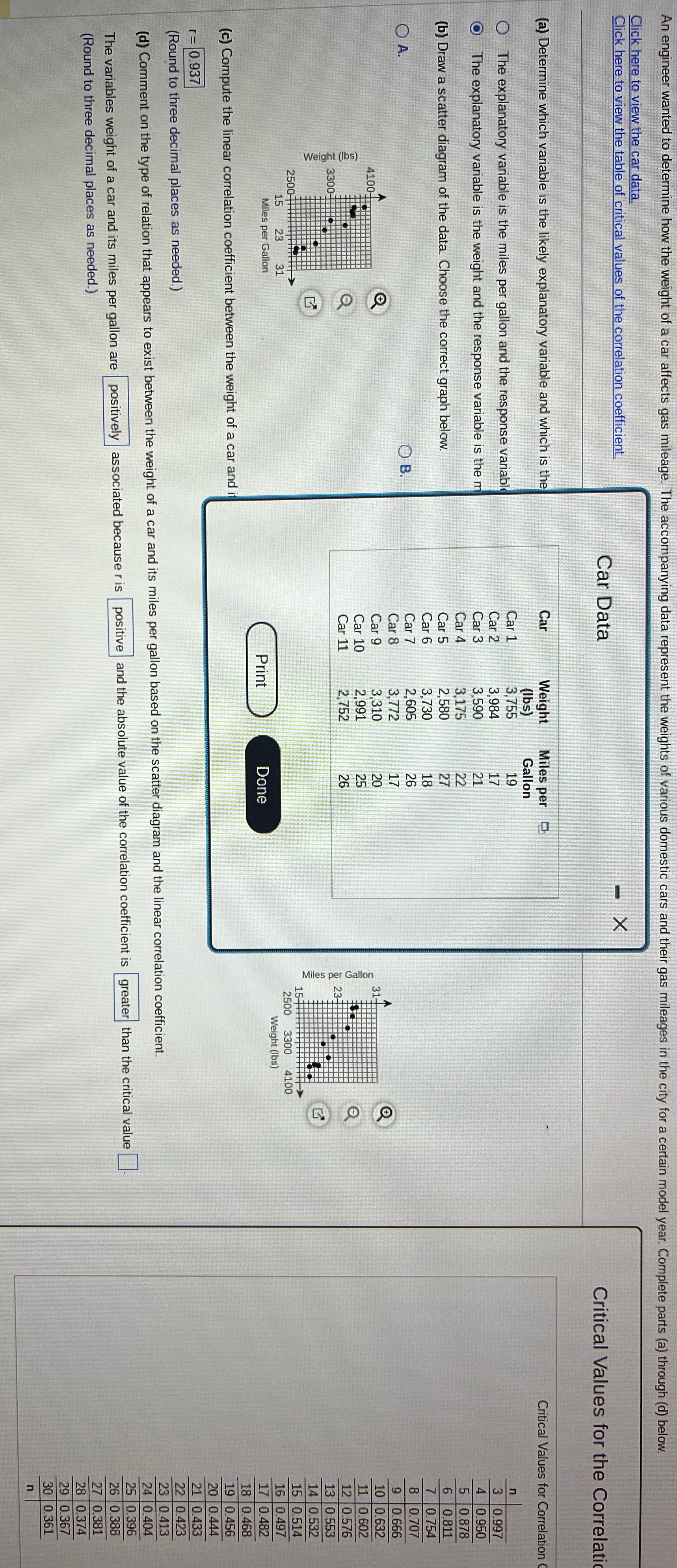 What is question A and D answer? An engineer wanted to determine