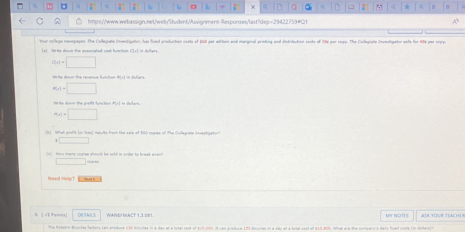 Sy X a 8 B G https://www.webassign.net/web/Student/Assignment-Responses/last?dep=29422759#Q1 A Your college newspaper,