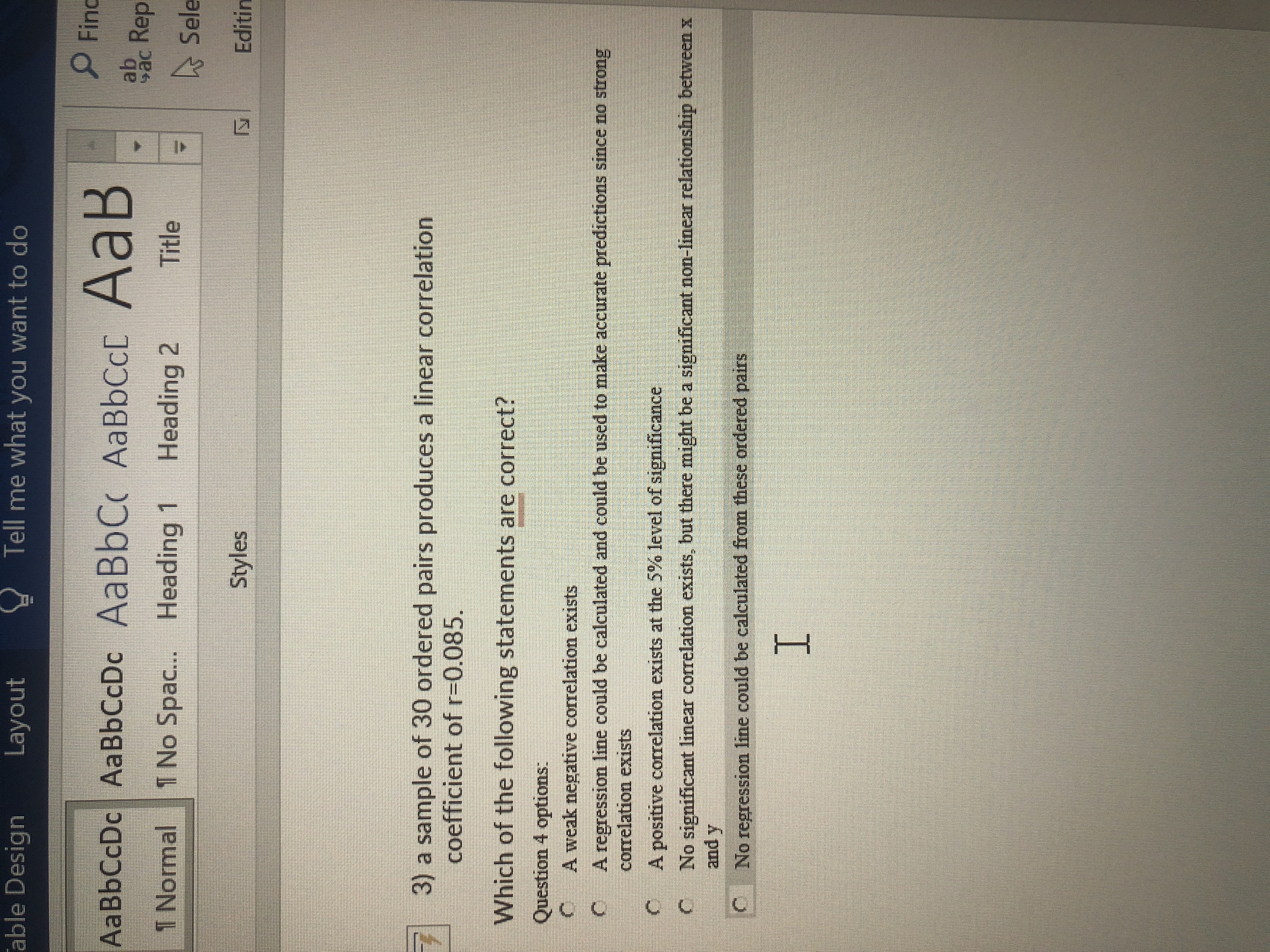 Question 2 options: r= 0.981 1 = 0.098 1= 0.698 C r=