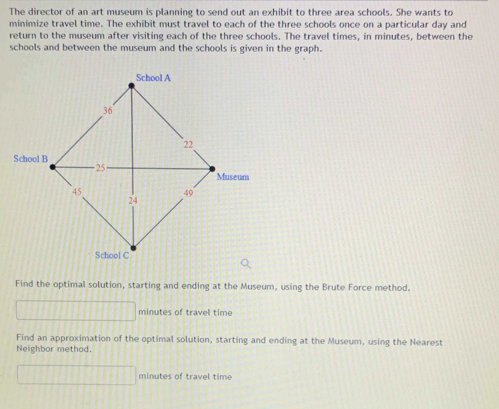Find the optimal solution. Find an approximate optimal solution. The director of