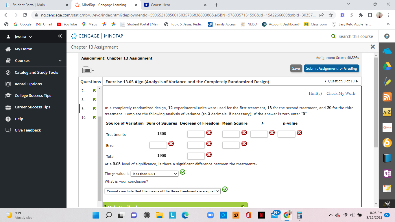  1Student Portal | Main X MindTap - Cengage Learning X Course