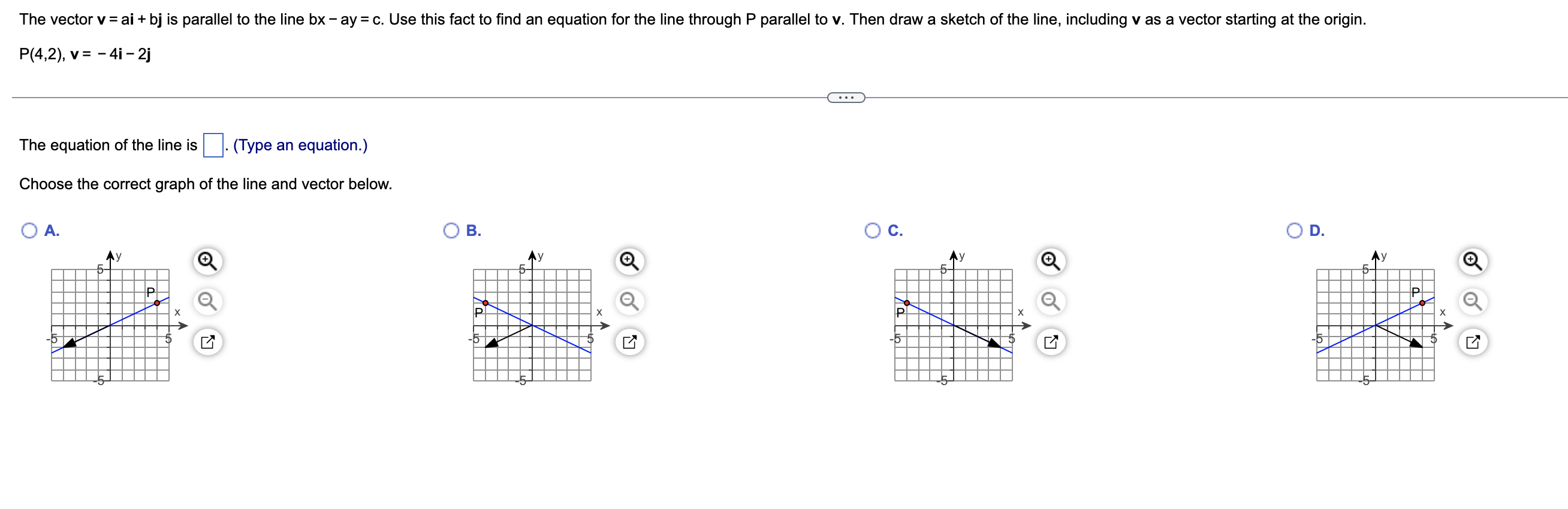 to the line bx - ay = c. Use this fact to
