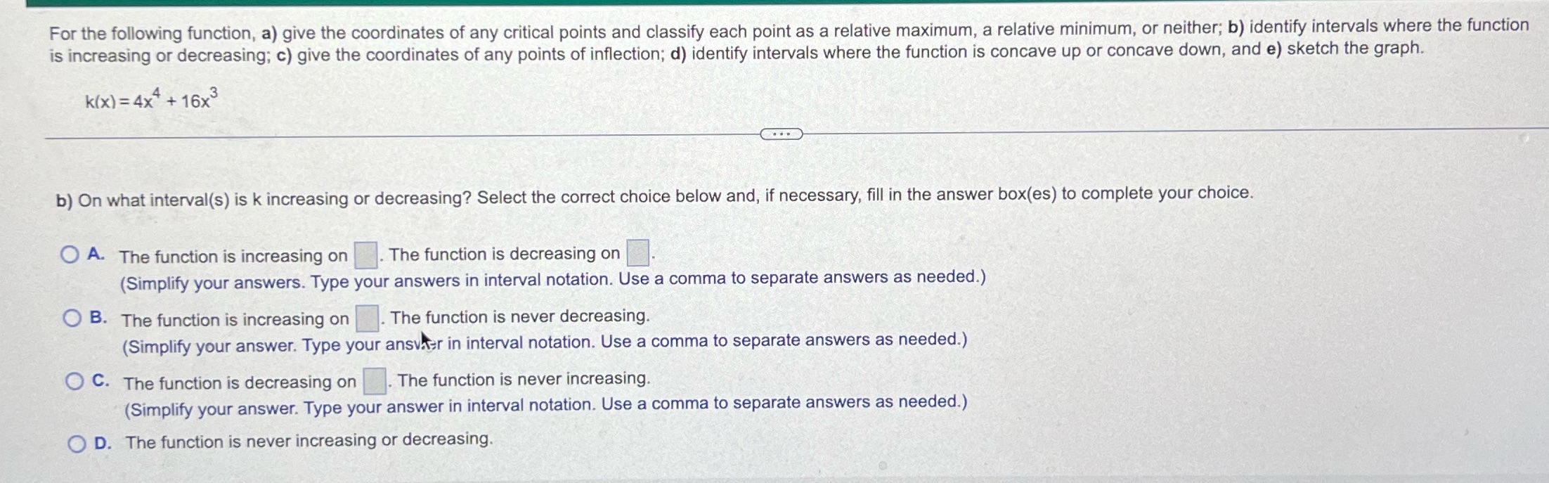 Need help with a b c & d. NOT E. For b,