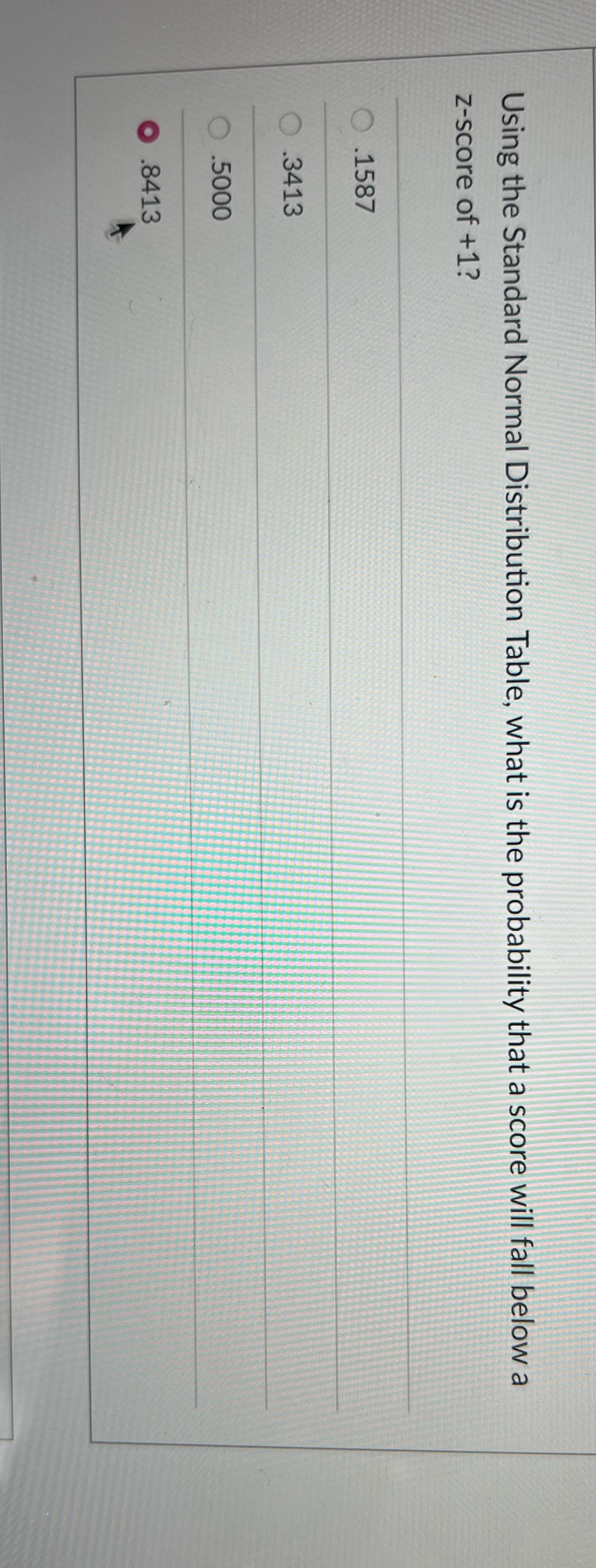  Using the Standard Normal Distribution Table, what is the probability that