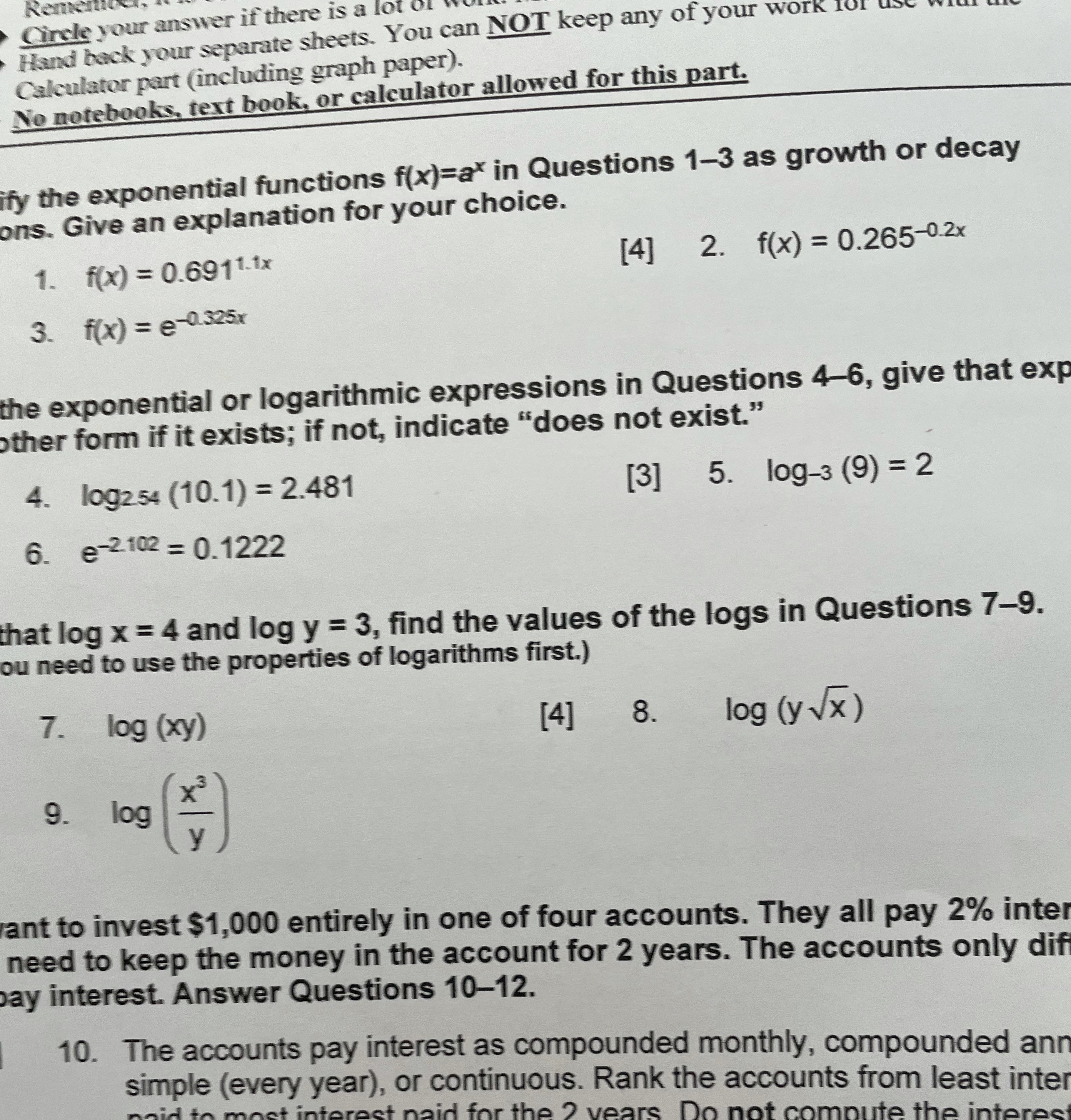 Help needed ASAP Rem Circle your answer if there is a lot