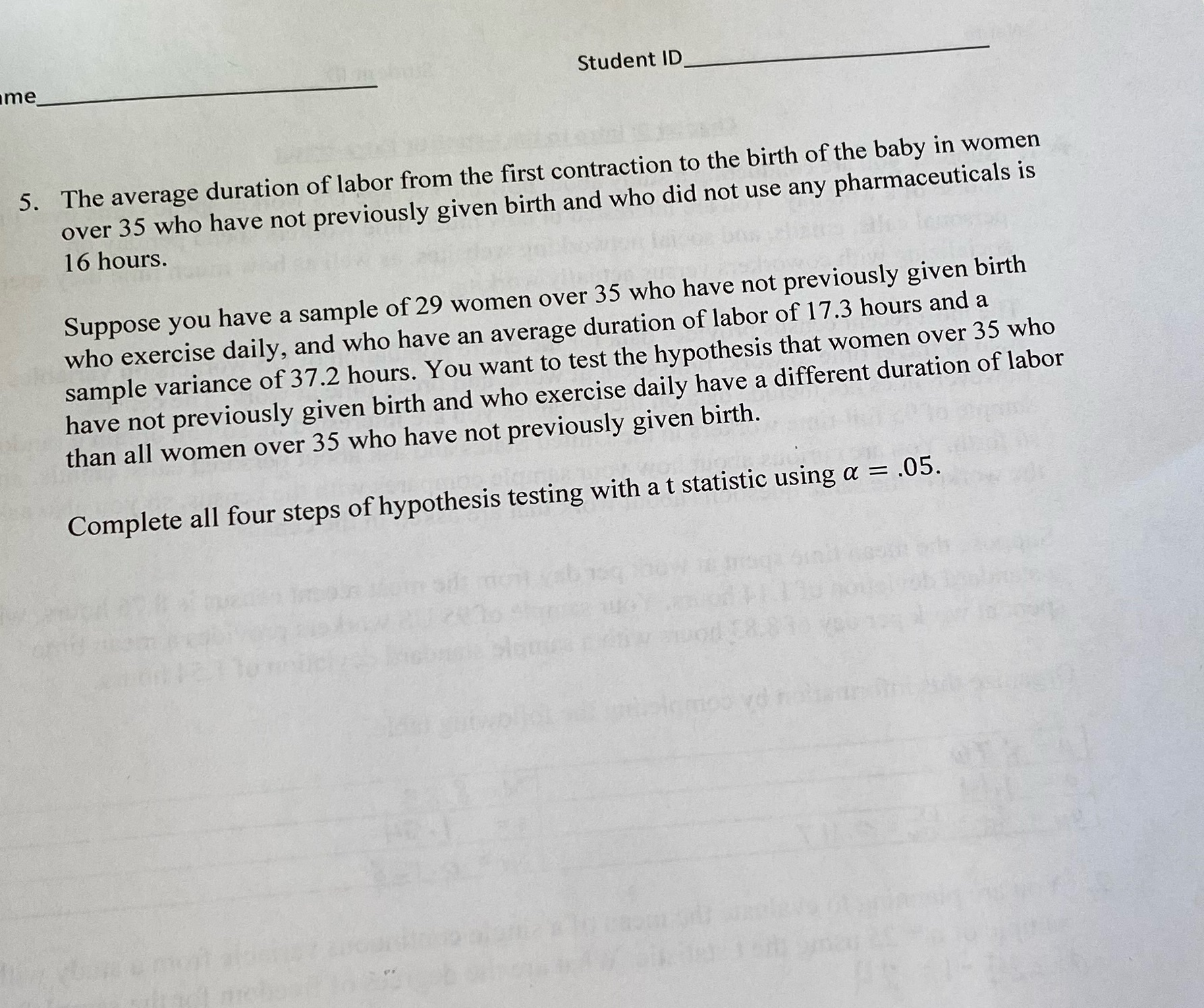 Please help me understand ime Student ID 5. The average duration of