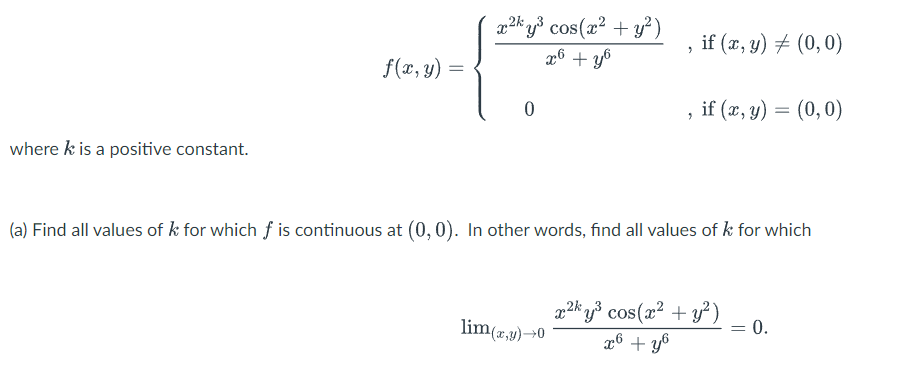 words, find all values of k for which 2k y3 cos(x2 +