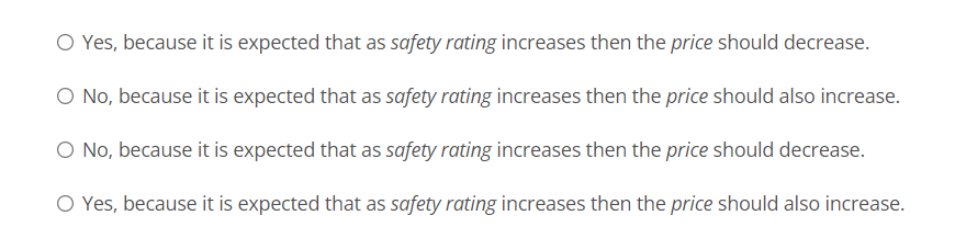 the price of a used car to the variables: age of car,