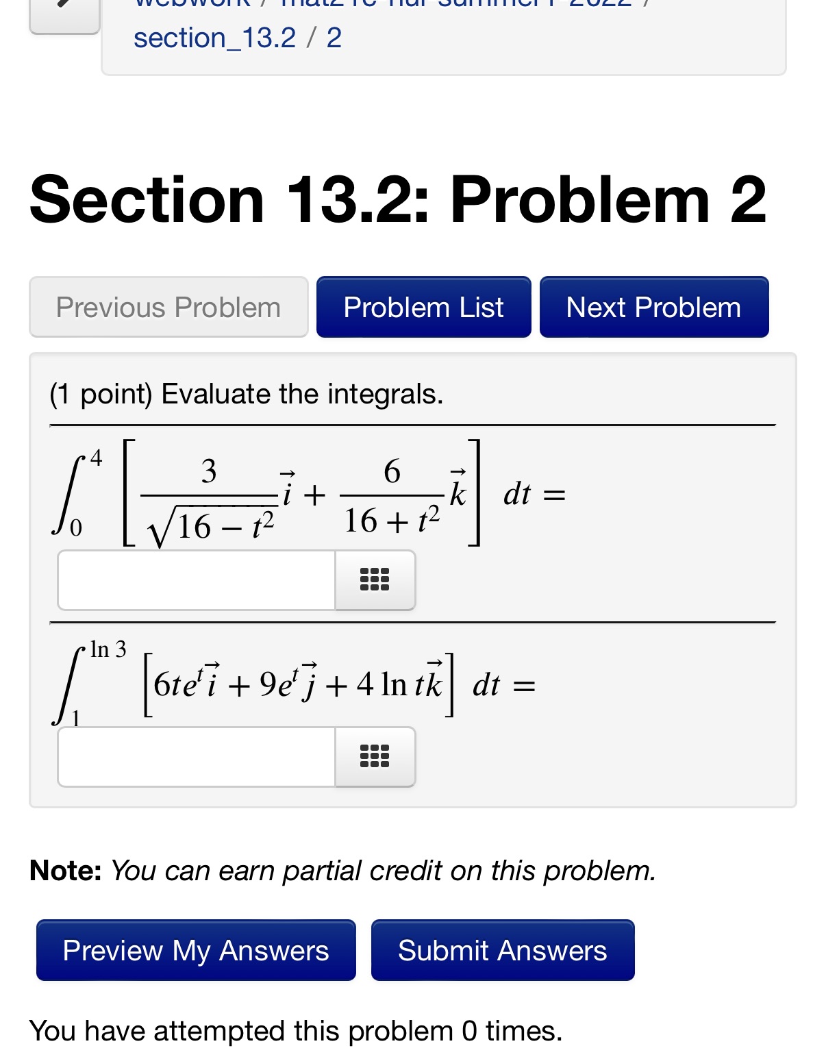  section_13.2 / 2 Section 13.2: Problem 2 Previous Problem Problem List