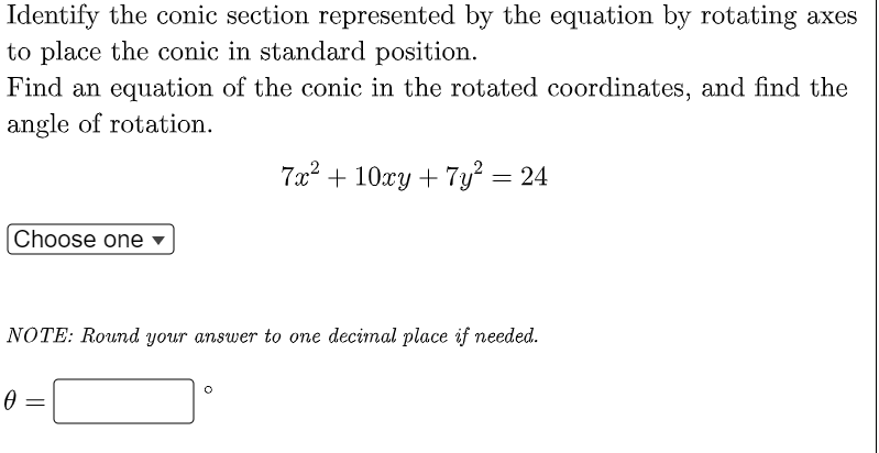 Please provide Handwritten answer Identify the sonic seetion represented by the equation