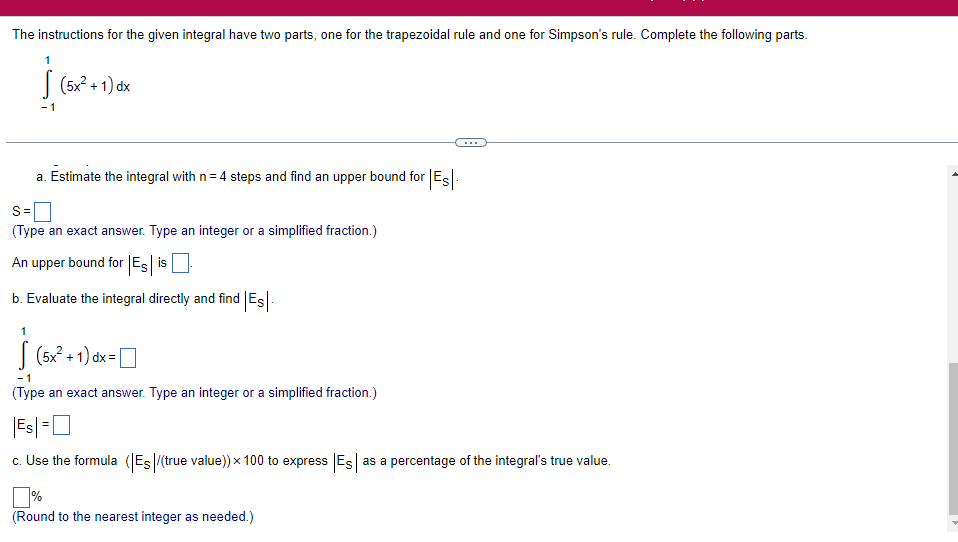 (Type an exacl answer, using 1: as needed.) Find the volume of