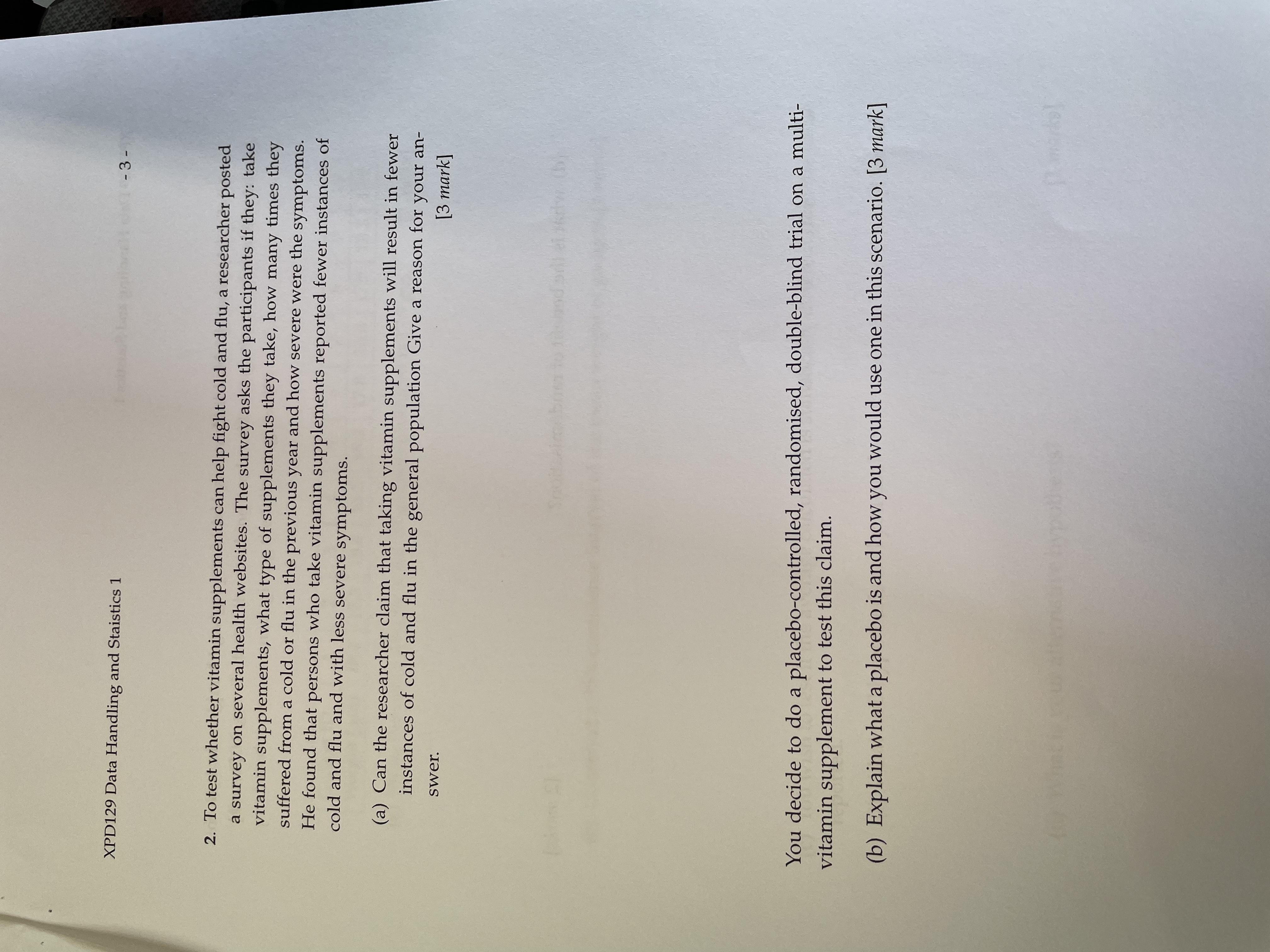 XPD129 Data Handling and Staistics 1 - 3 - 2. To