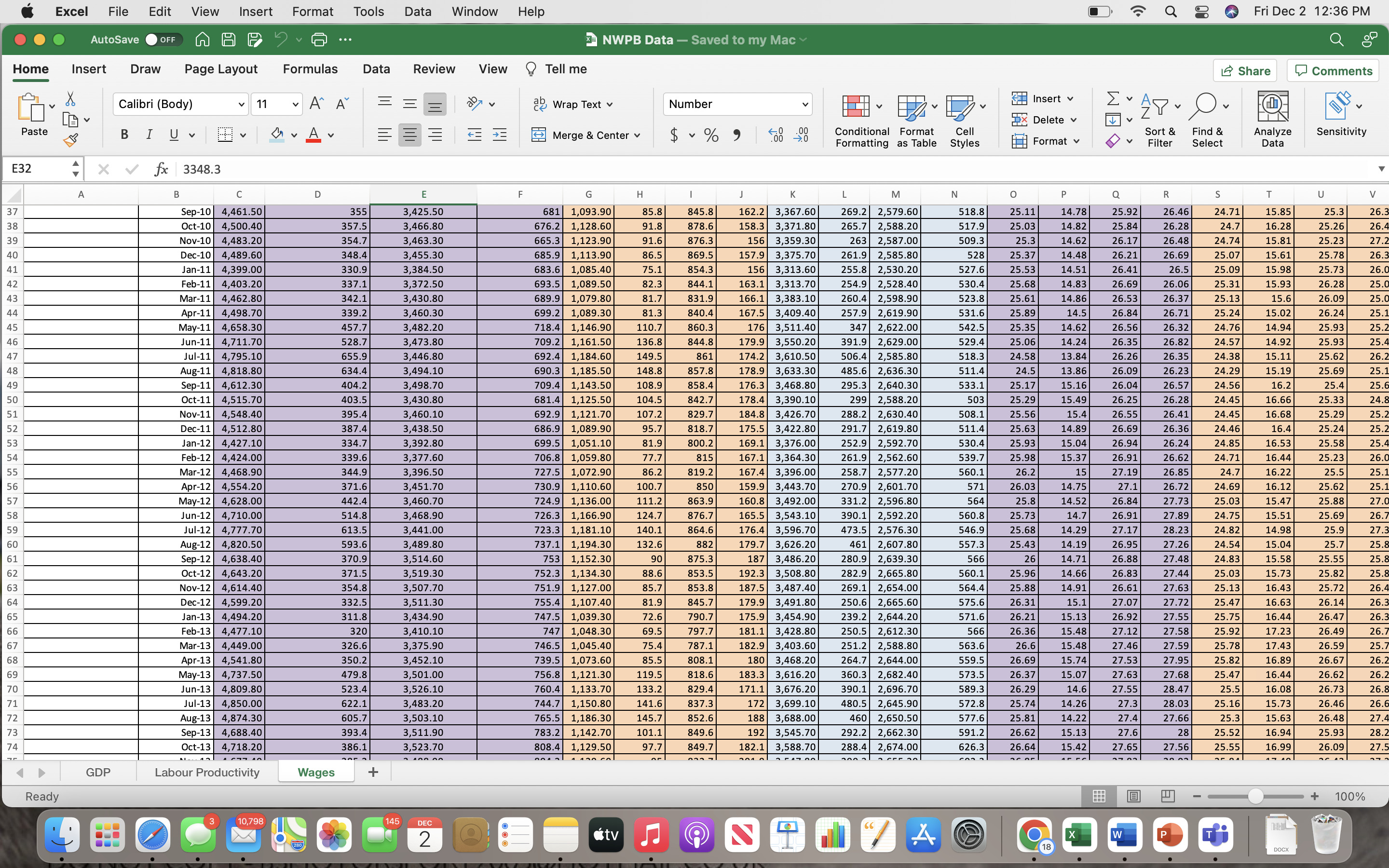 Data Window Help Q Fri Dec 2 12:36 PM AutoSave OFF 1