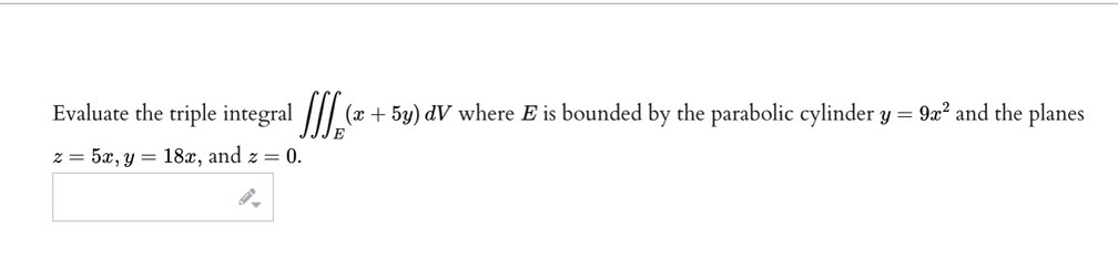 bounded by the paraboloid x = 6y2 + 622 and x =
